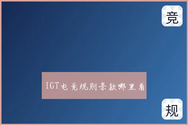 IGT电竞规则条款哪里看